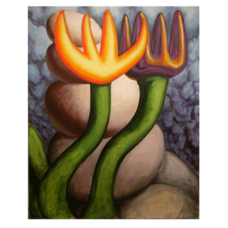 Peter Julian - "Flower" 2003, acrylic on canvas, 65" x 52" (165 x 132 cm)